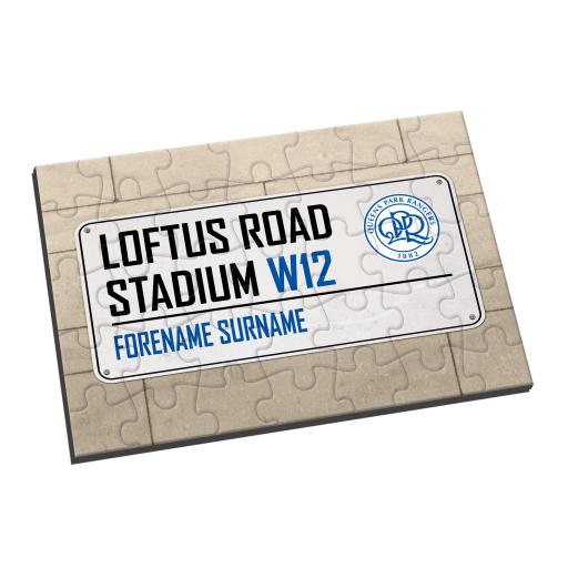 Personalised Queens Park Rangers FC Street Sign Jigsaw.