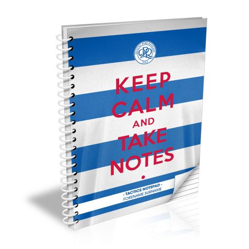 Personalised Queens Park Rangers FC Keep Calm Notebook.