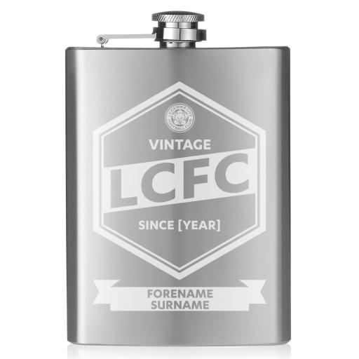 Personalised Leicester City FC Vintage Hip Flask.