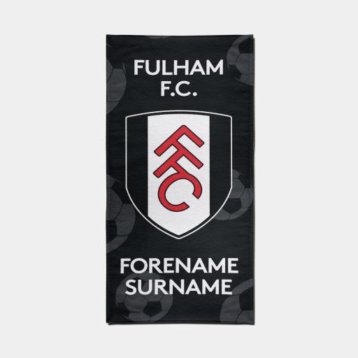 Personalised Fulham FC Crest Design Towel - 70cm x 140cm.