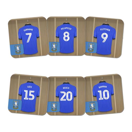 Personalised Sheffield Wednesday FC Dressing Room Coasters.