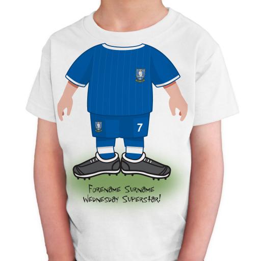 Personalised Sheffield Wednesday FC Kids Use Your Head T-Shirt.