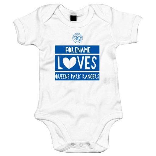 Personalised Queens Park Rangers FC Loves Baby Bodysuit.