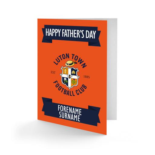 Personalised Luton Town FC Crest Father's Day Card.