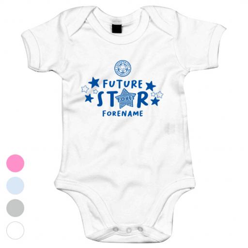 Personalised Leicester City FC Future Star Baby Bodysuit.