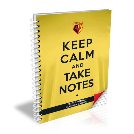 Personalised Watford FC Keep Calm Notebook.