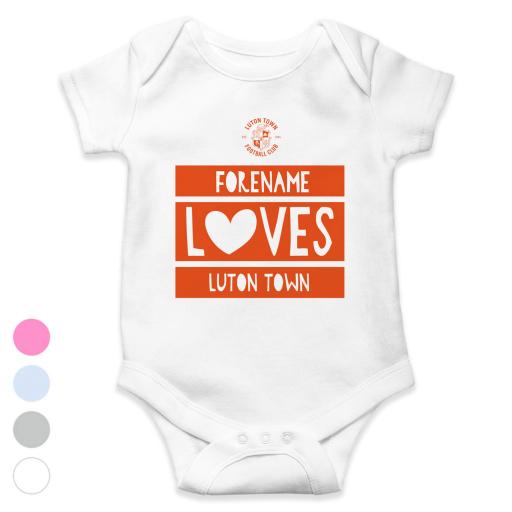Personalised Luton Town FC Loves Baby Bodysuit.