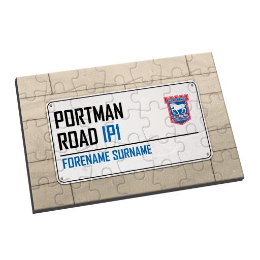 Personalised Ipswich Town FC Street Sign Jigsaw.