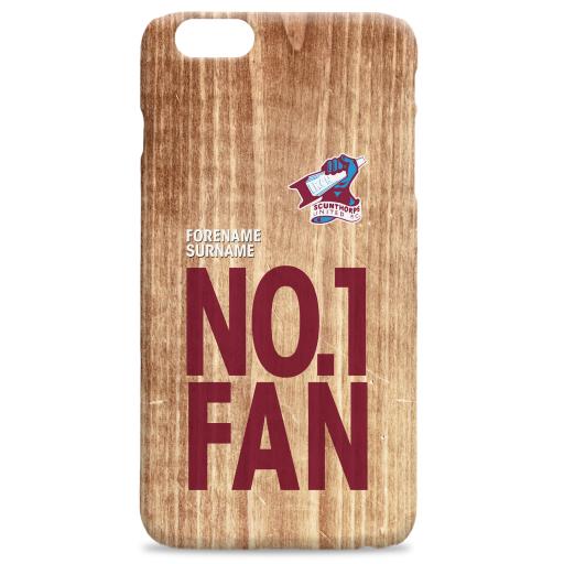 Personalised Scunthorpe United FC No 1 Fan Hard Back Phone Case.