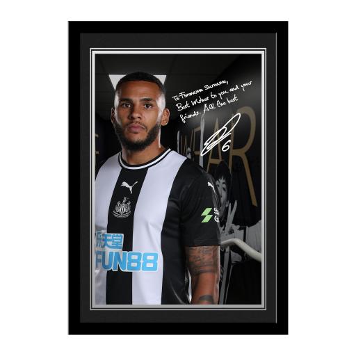 Personalised Newcastle United FC Lascelles Autograph Photo Framed.