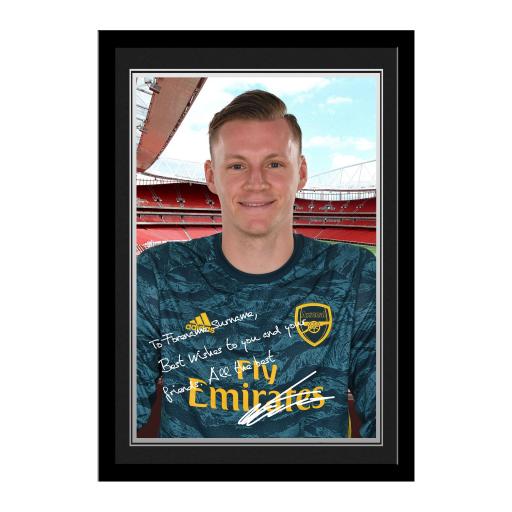 Personalised Arsenal FC Leno Autograph Photo Framed.