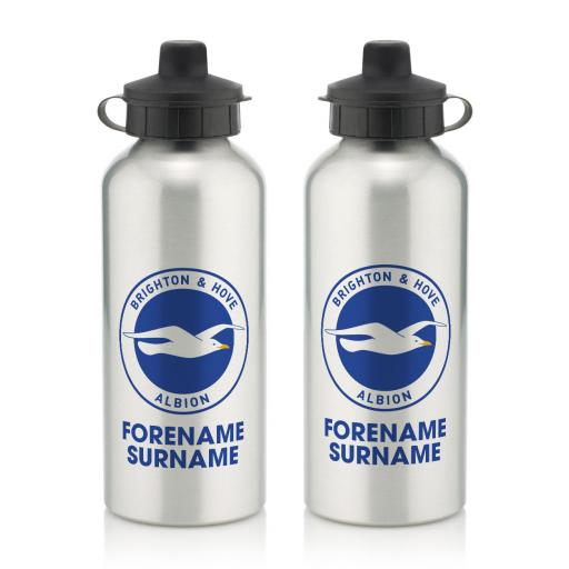 Personalised Brighton & Hove Albion FC Bold Crest Water Bottle.