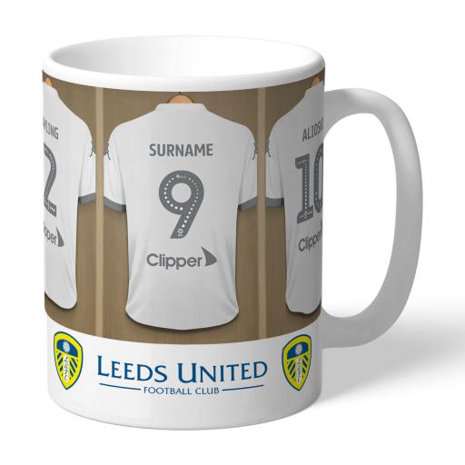 Personalised Leeds United FC Dressing Room Mug.