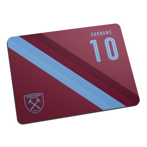 Personalised West Ham United FC Stripe Mouse Mat.