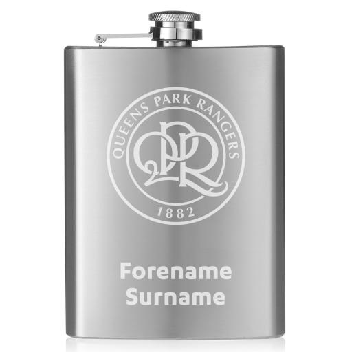Personalised Queens Park Rangers FC Crest Hip Flask.
