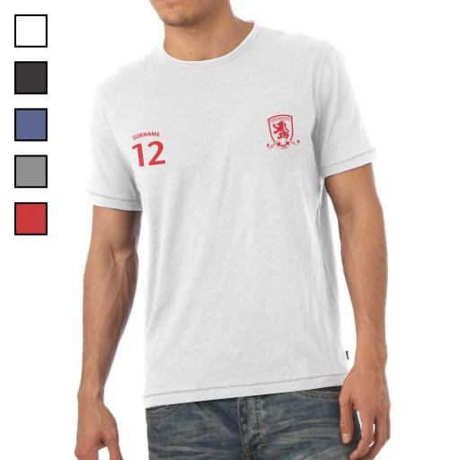 Personalised Middlesbrough FC Mens Sports T-Shirt.