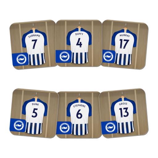 Personalised Brighton & Hove Albion FC Dressing Room Coasters.