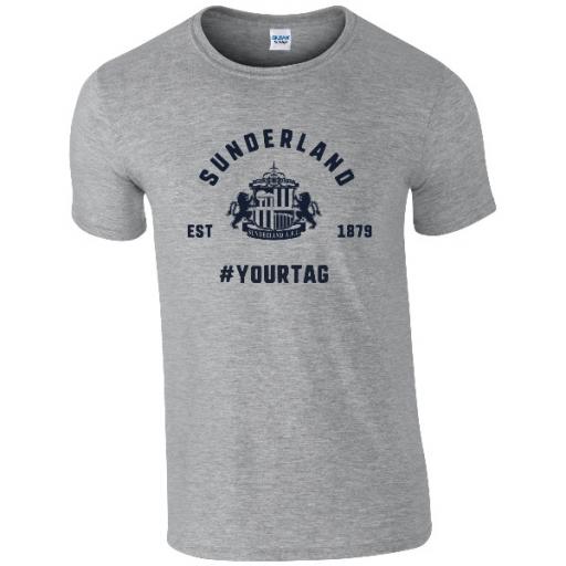 Personalised Sunderland AFC Vintage Hashtag T-Shirt.