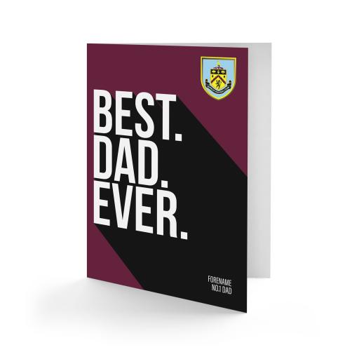 Personalised Burnley FC Best Dad Ever Card.