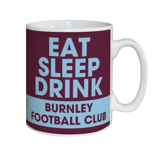 Personalised Burnley FC Eat Sleep Drink Mug.
