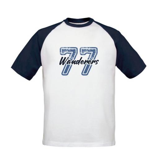 Personalised Bolton Wanderers FC Varsity Number Baseball T-Shirt.