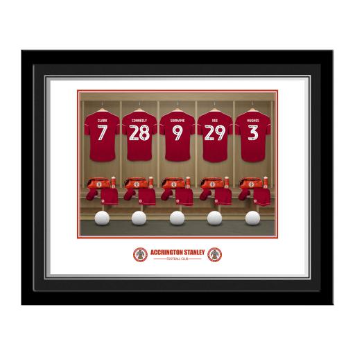 Personalised Accrington Stanley FC Dressing Room Photo Framed.