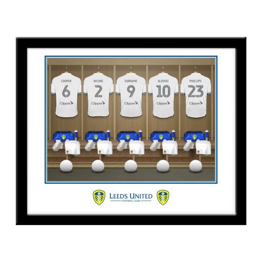 Personalised Leeds United FC Dressing Room Framed Print.
