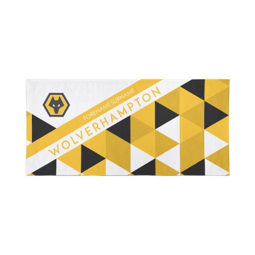 Personalised Wolverhampton Personalised Towel - Geometric Design - 70 x 140.