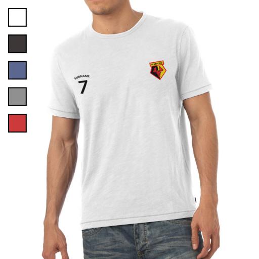 Personalised Watford FC Mens Sports T-Shirt.