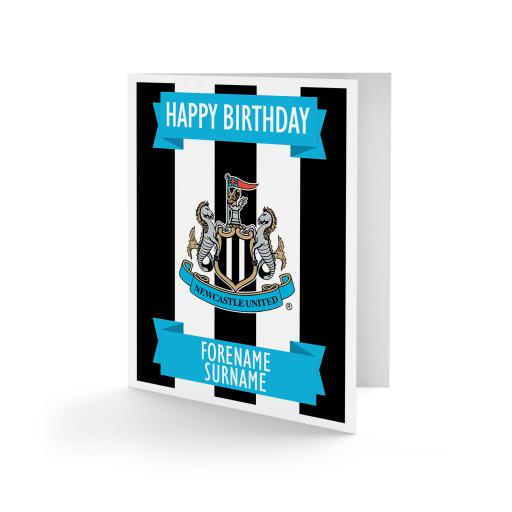 Personalised Newcastle United FC Crest Birthday Card.