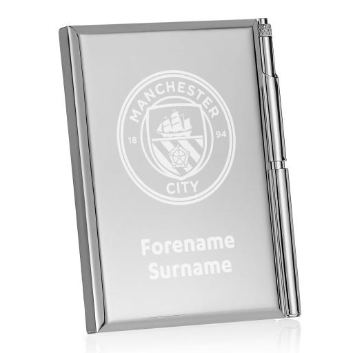 Personalised Manchester City FC Crest Address Book.