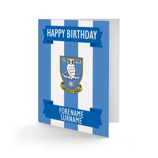 Personalised Sheffield Wednesday FC Crest Birthday Card.