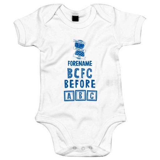 Personalised Birmingham City FC Before ABC Baby Bodysuit.