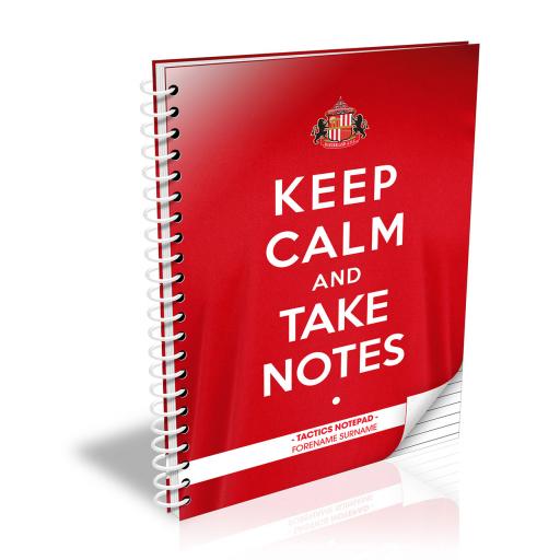 Personalised Sunderland AFC Keep Calm Notebook.