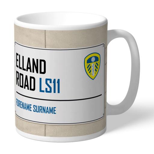 Personalised Leeds United FC Street Sign Mug.