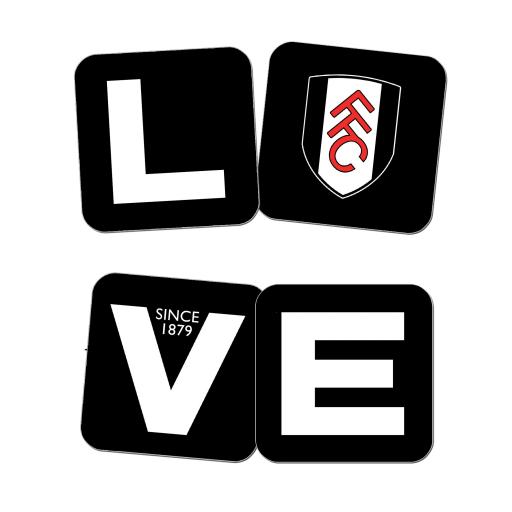 Personalised Fulham Love Coasters (x4).