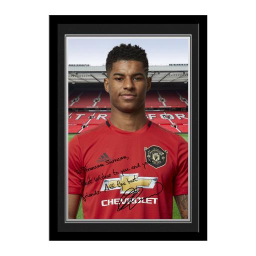 Personalised Manchester United FC Rashford Autograph Photo Framed.
