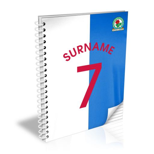 Personalised Blackburn Rovers FC Shirt Notebook.
