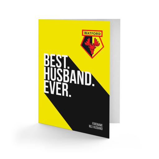 Personalised Watford FC Best Husband Ever Card.