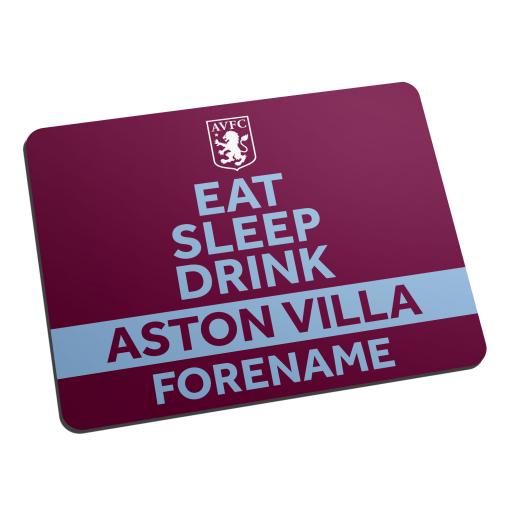 Personalised Aston Villa FC Eat Sleep Drink Mouse Mat.