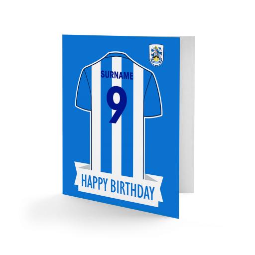 Personalised Huddersfield Town Shirt Birthday Card.