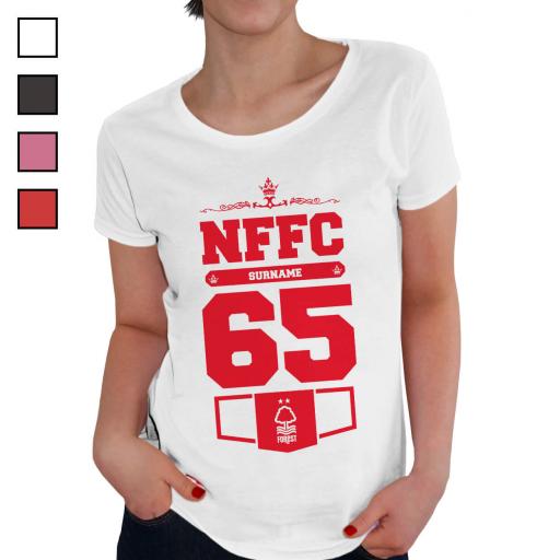 Personalised Nottingham Forest FC Ladies Club T-Shirt.