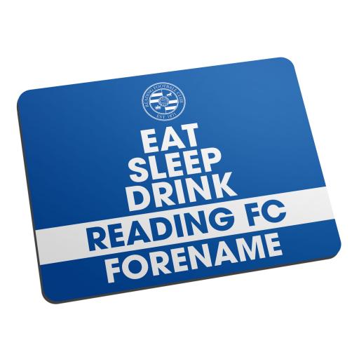 Personalised Reading FC Eat Sleep Drink Mouse Mat.