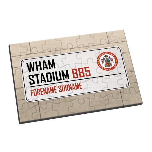 Personalised Accrington Stanley Street Sign Jigsaw.