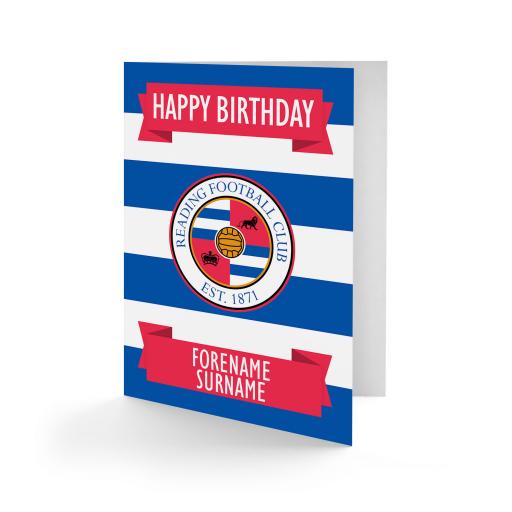 Personalised Reading FC Crest Birthday Card.