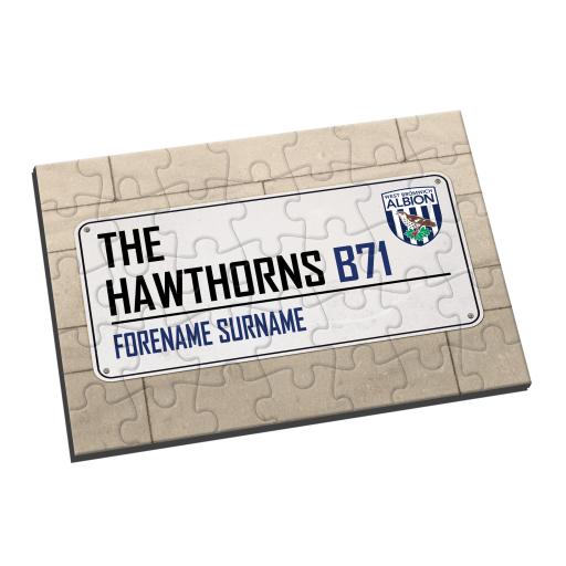 Personalised West Bromwich Albion FC Street Sign Jigsaw.