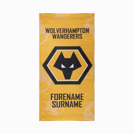 Personalised Wolves Crest Design Towel - 80cm x 160cm.