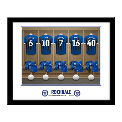 Personalised Rochdale AFC Dressing Room Framed Print.