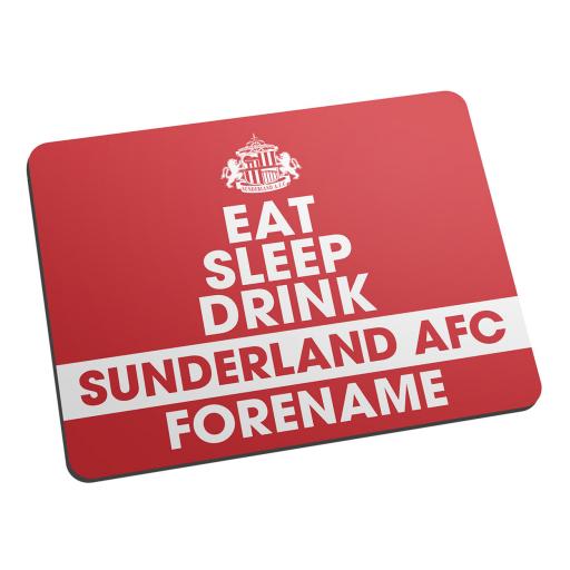Personalised Sunderland AFC Eat Sleep Drink Mouse Mat.