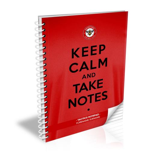 Personalised Brentford FC Keep Calm Notebook.